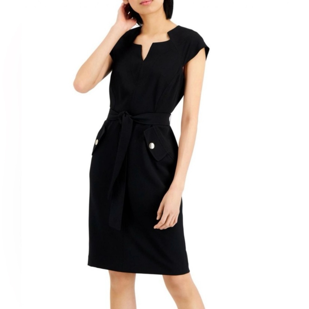 Kasper Classic Black Sheath Dress NWT